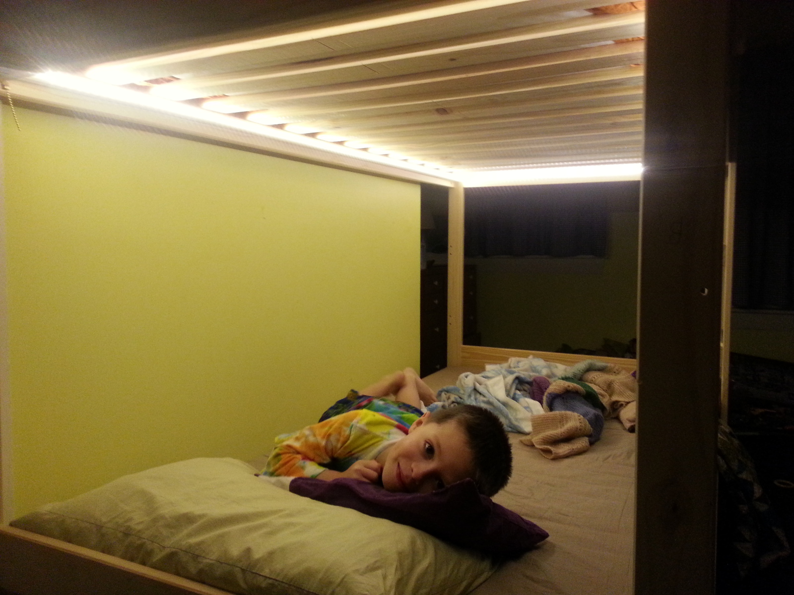 Ikea bunk bed, LED lighting